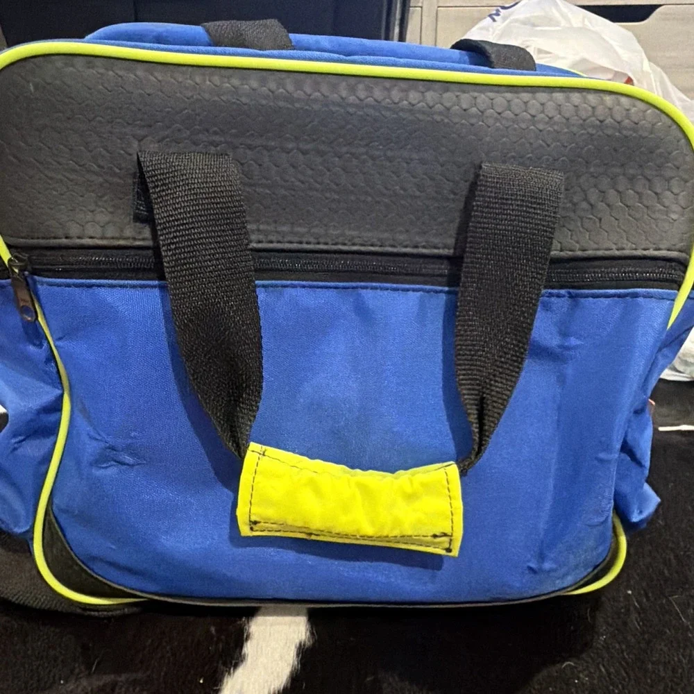 Vintage Mickey Bowl Mouse Brunswick Bowling Bag Blue Yellow Neon‎ 90s USA RARE